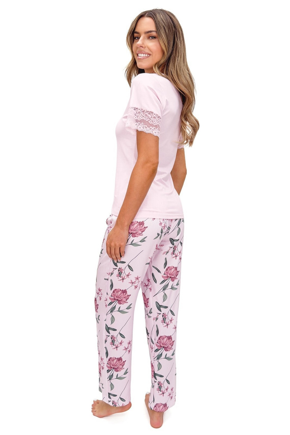 Pigiama donna Donna Gabriela Long viscosa pizzo scollo V comfort