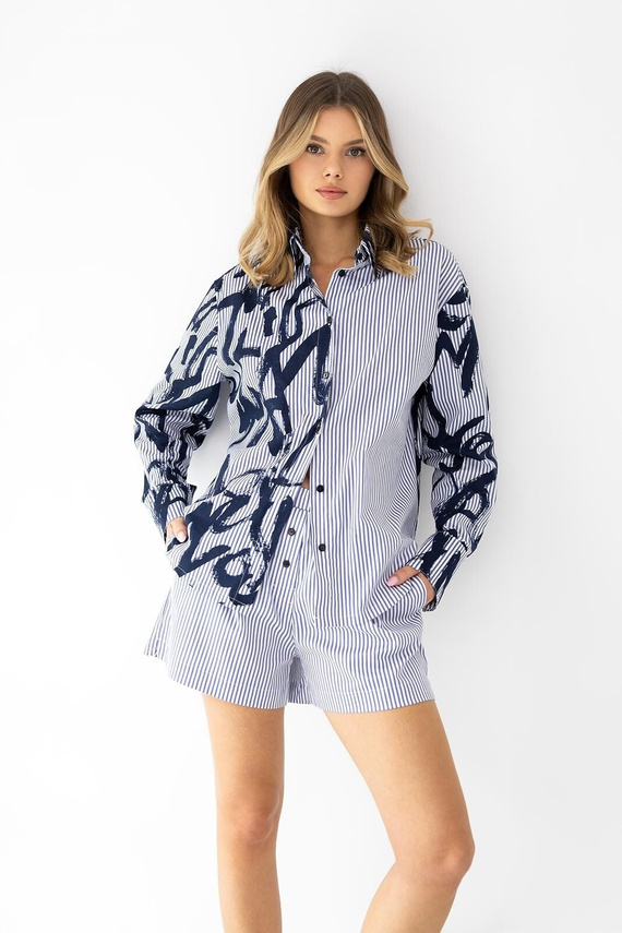 Pigiama donna Hallie cotone righe bottoni manica lunga comodo