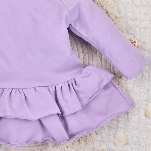 ABN-5487 Abito da neonato Nini del Mondo Sommerso - cotone organico, viola, manica lunga