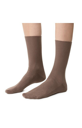 Arte. 062 Calzini da donna Steven 013 beige scuro - a coste, non stirati, in cotone