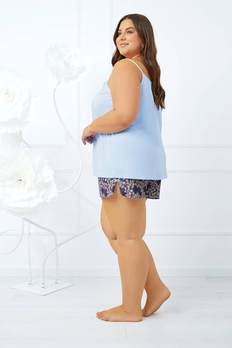 Gonesa Pigiama da donna slim-fit, pantaloncini Moda italiana - blu/stampa