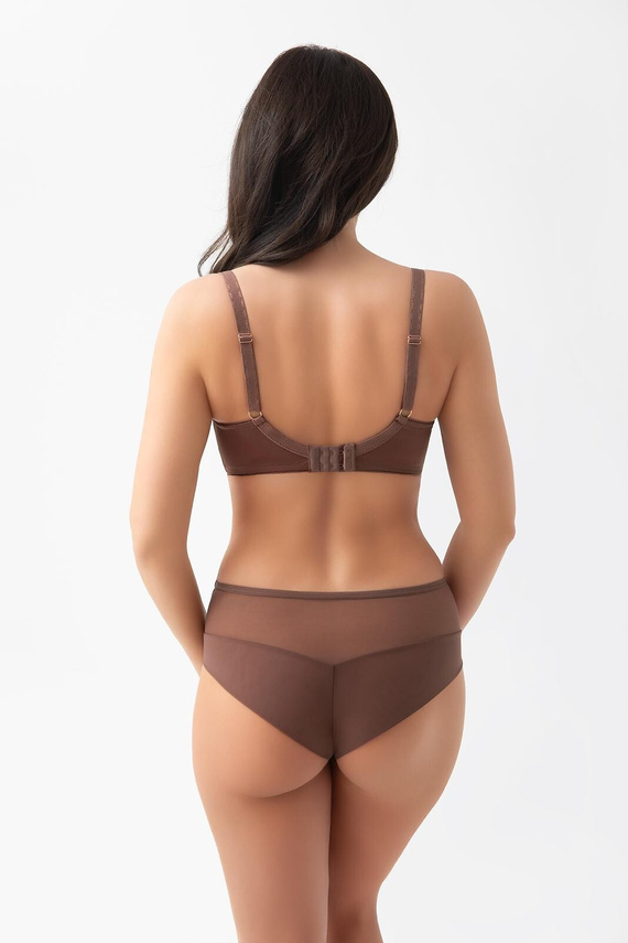 Slip brasiliano B019 Frida Gorsenia color cioccolato con ricamo morbido