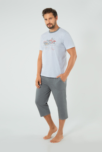 Junak Uomo manica corta e pantaloni 3/4 Moda Italiana - j.mélange/r.melange