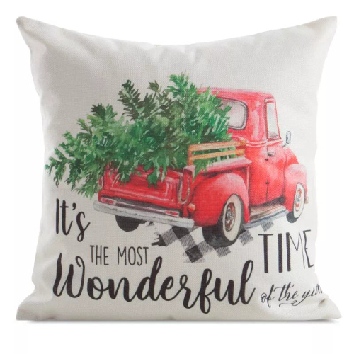 Chp 226 Eurofirany federa natalizia - bianco rosso con auto e albero di Natale, decorativa