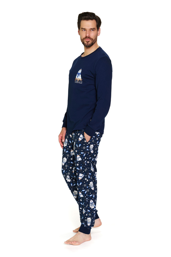 7338 Pigiama uomo Doctor Nap Cozy Bear - cotone, manica lunga e pantaloni