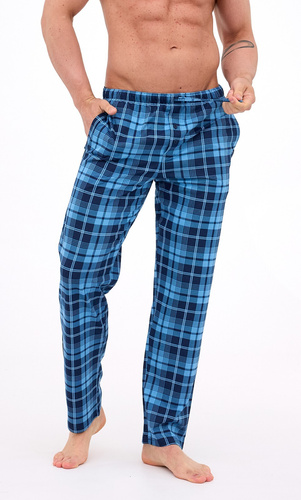 691/62 Pantaloni pigiama Cornette da uomo - lunghi, a quadri, in cotone