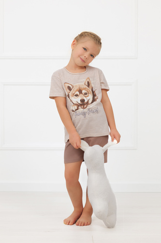 Pigiama bambina Shiba Italian Fashion 100% cotone shorts