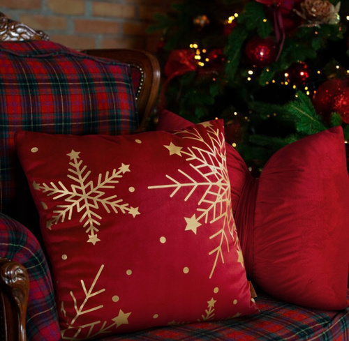 Chp 237 Federa di Natale in velluto Eurofirany rosso - decorazione morbida ed elegante