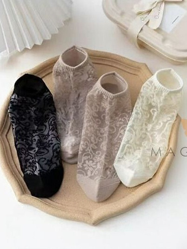 CC-251112 – fantasmini donna in cotone con rete floreale ecru