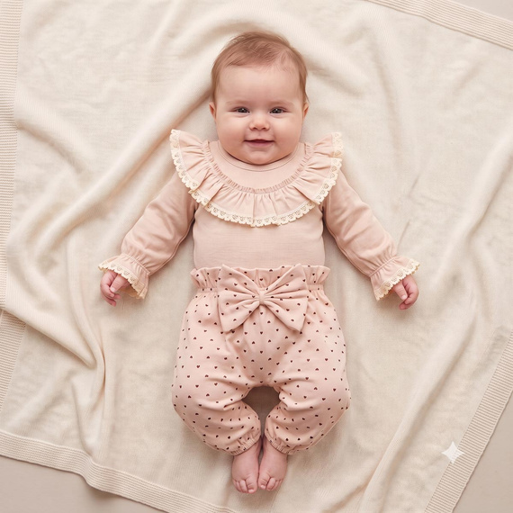 Nicol Hania 226016 Pantaloni bambina Alladynki con fiocco e cuoricini
