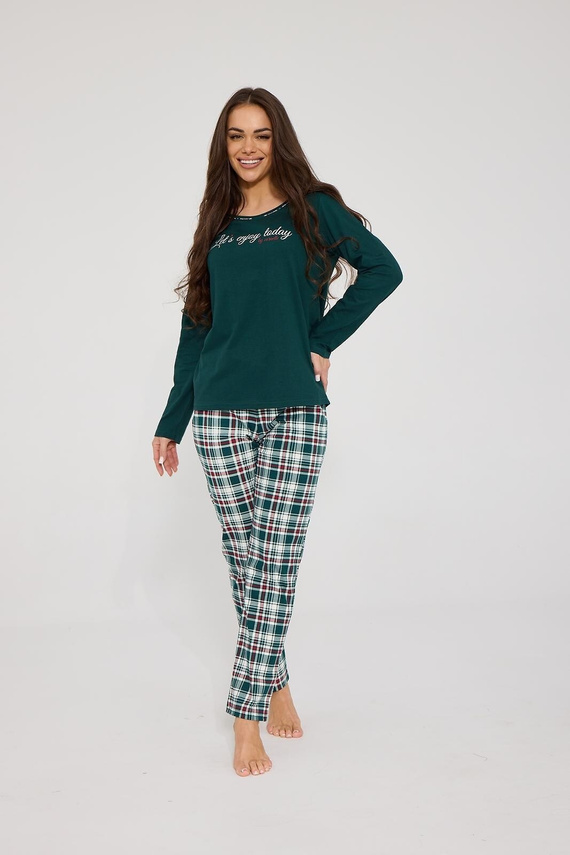 Pigiama donna Cornette Bridget 1109/510 verde 100% cotone lunga