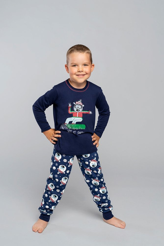 Balu Pigiama lungo per bambini. manica, pantaloni Italian Fashion - blu navy