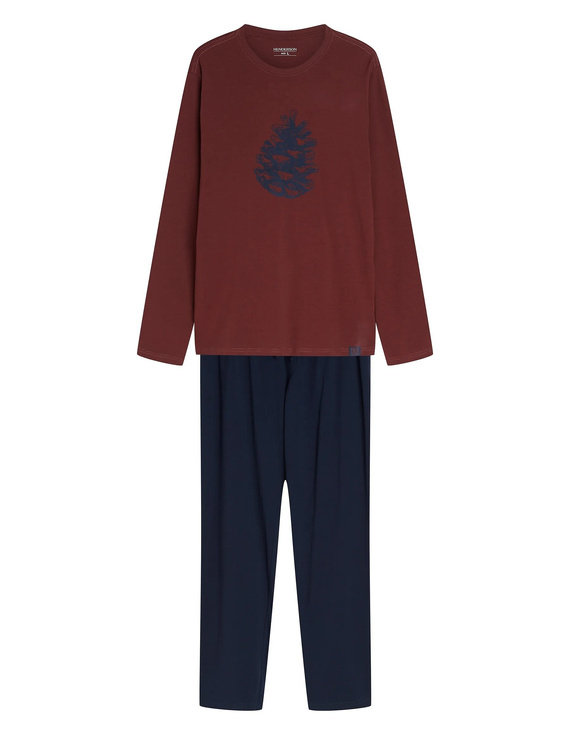 Henderson Core Fall 45494 Pigiama Uomo 100% Cotone Lunga Maroon