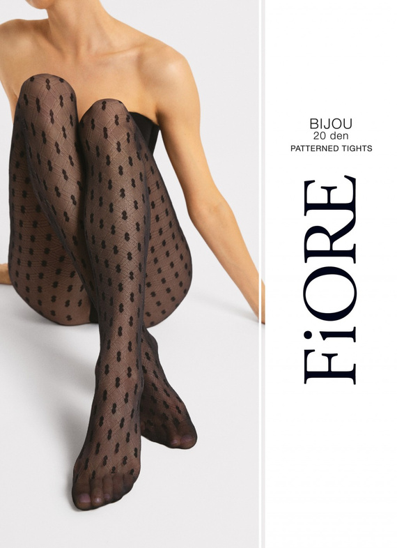 G 6125 Bijou Collant Fiore 20 den nero - fantasia, elegante