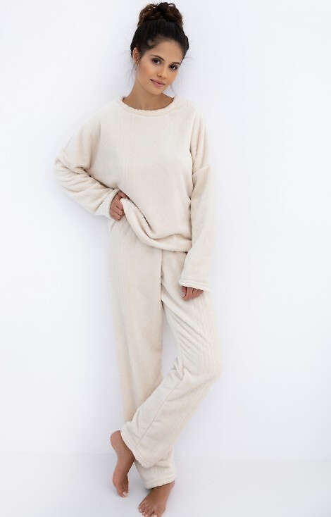 Pigiama da donna Bridget Homewear Sensis - maglia calda e morbida, ecrù