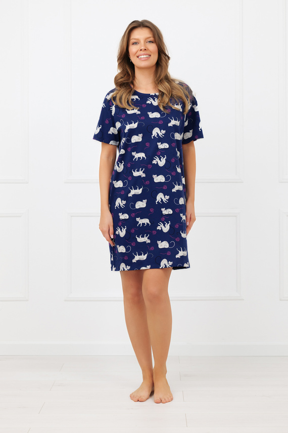 Camicia da notte Mimi Italian Fashion 100% cotone – donna, manica corta