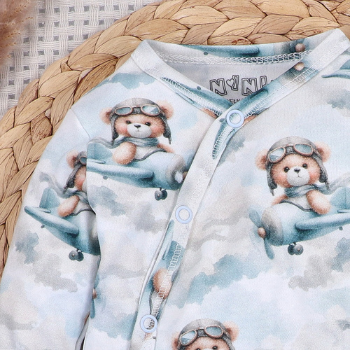 NINI ABN-5741/PIL Body incrociato organico Baby Bear Pilot con orsetto