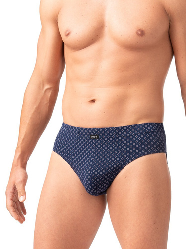 Slip da uomo Key MPP 913 B26 2 pezzi in cotone con motivo a rombi