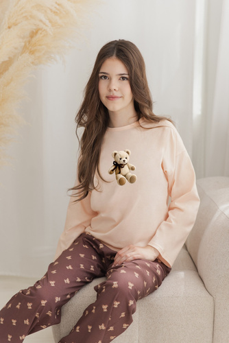 Pigiama bambina Taro 3678 Lumi Morelowa 100% cotone manica lunga