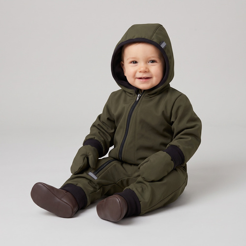229072 Guanti bambini Nicol Softshell impermeabili con pile - verdi