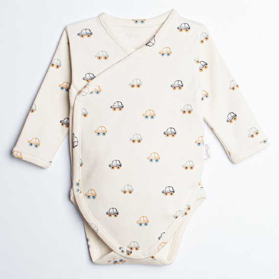 Body neonato Olo Nicol Autka 100% cotone incrociato manica lunga