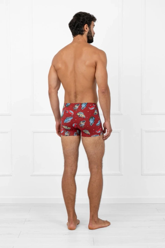 Boxer da uomo retrò Moda Italiana - cotone, elastan, motivo festivo