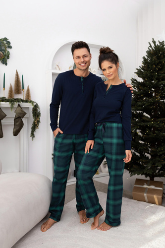 Pigiama donna Cassandra Sensis - cotone, lungo, a quadri