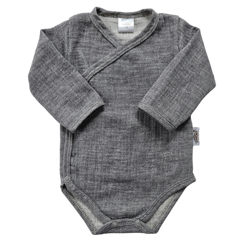 Body in mussola Just Muslin 03235N Makoma navy - manica lunga, chiusura a busta, 100% cotone