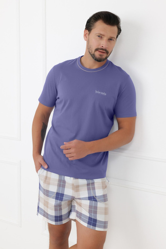 Pigiama uomo Juno Italian Fashion 100% cotone manica corta shorts