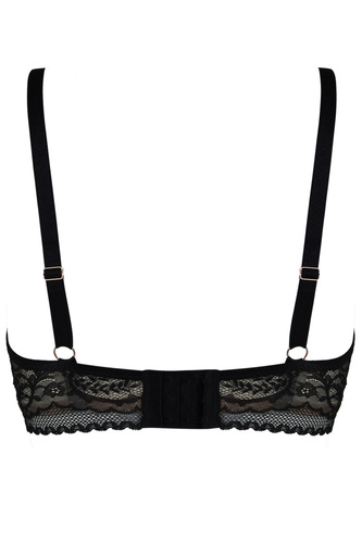 19236 Feel Mediolano Bralette Long Black - reggiseno in pizzo con fascia estesa