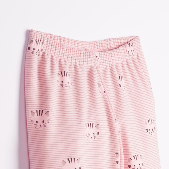 Pigiama bambina Nicol Tosia 225036 in cotone, lunga, rosa con gattini