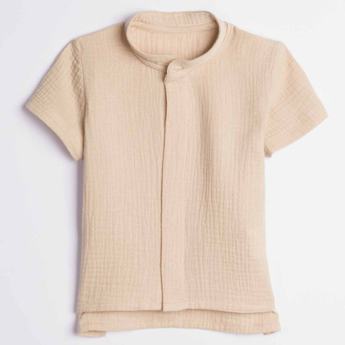 Camicia bambino Nicol 224351 mussola 100% cotone manica corta - beige
