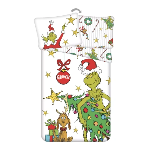 Biancheria da letto Grinch Grinchmas JF24 140x200 cotone 100% Grinch castello