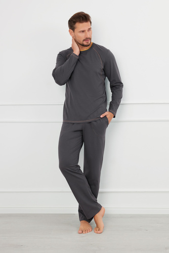 Salomon Pigiama uomo manica lunga, pantaloni lunghi Moda italiana - grafite/miele