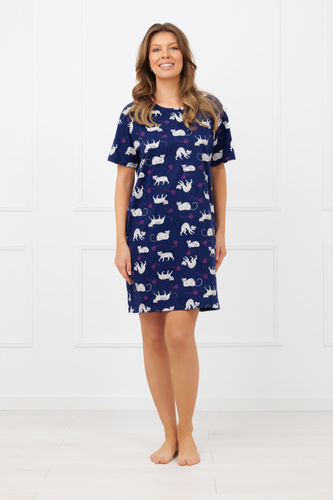 Camicia da notte Mimi Italian Fashion 100% cotone – donna, manica corta