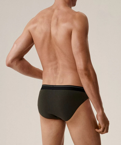 Slip Atlantic uomo 3MP-094/25 cotone kaki viola-nero, confezione da 3 pezzi, taglio classico