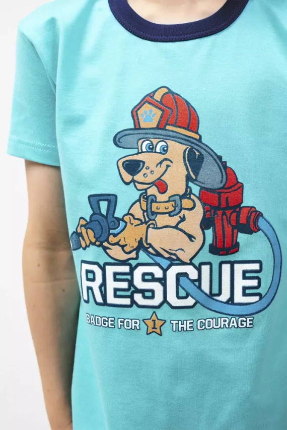 Remek Pigiama bambino manica corta, pantaloni Moda Italiana - turchese