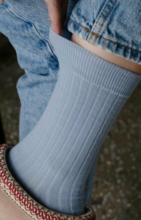 ARTE.130 Calzini da donna in lana merino naturale Steven blu, senza cuciture, caldi