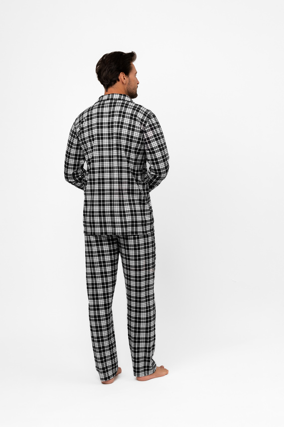 Pigiama uomo Klark - 100% cotone, manica lunga e pantaloni Moda italiana