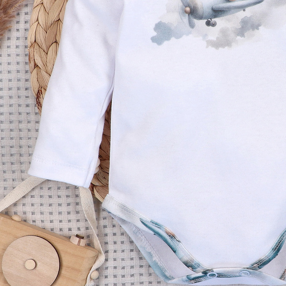 NINI ABN-5745/BIA body neonato 100% bambù Baby Bear Pilot con bottoni a pressione