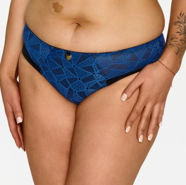 2602 Mutandine Lupoline - classiche blu con elastico nero, in pizzo