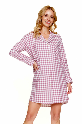 7300 Camicia da notte in cotone elasticizzato - comfort e stile - malva