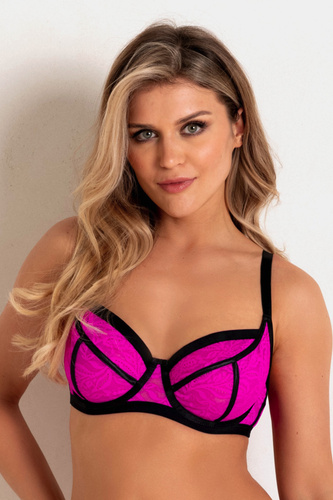 19234 Reggiseno morbido Joy Mediolano - fucsia, pizzo