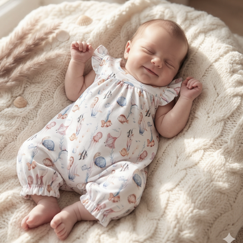 ABN-5481 Tutina per neonato Nini - cotone biologico, manica corta