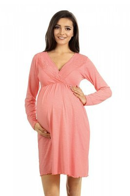 3102 Camicia da notte per maternità e allattamento Lupoline - rosa