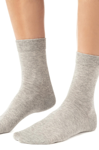 Steven art.211 calze donna in cotone organico senza cuciture lisce - 006 grigio mélange