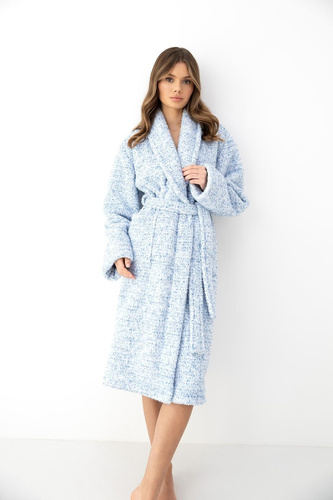 Accappatoio donna Sensis Ismina blu – morbido, soffice, al ginocchio