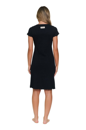 Doctor Nap 7303 Camicia da Notte 95% Cotone Incrociata - black