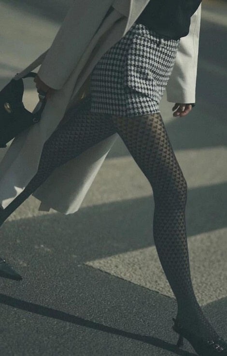 1233 Collant Cherie Gabriella 60 den nero - motivo a cuore, 3D