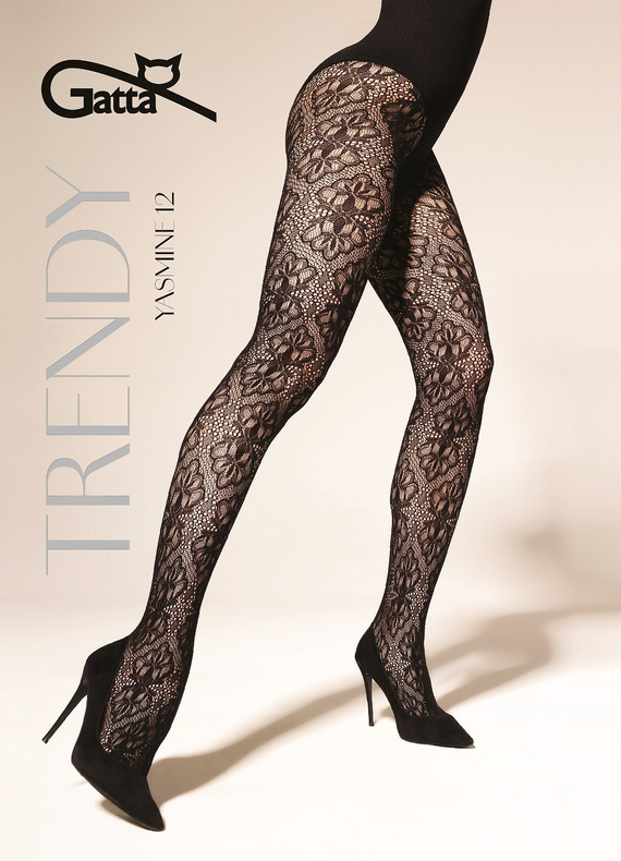 Collant Gatta Trendy Yasmine wz.12 – a rete, motivo floreale, morbidi